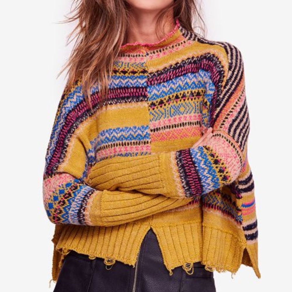 Free People All the Pattern Pullover Sweater